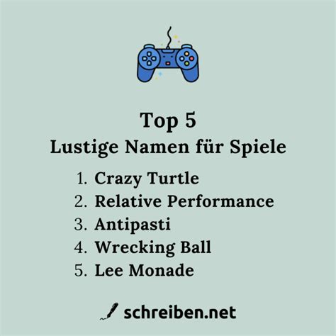 witzige namen für spiele.